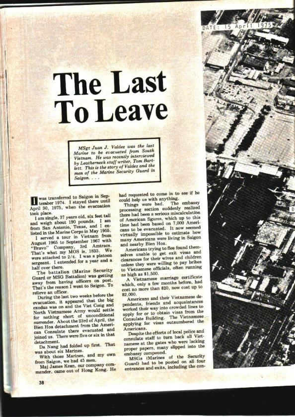 Letherneck Magazine Last to leave Viet Nam page 1