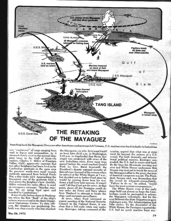 Newsweek Article page 4 May 26 1975 of the Rescue of the Mayaguez at Koh Tang